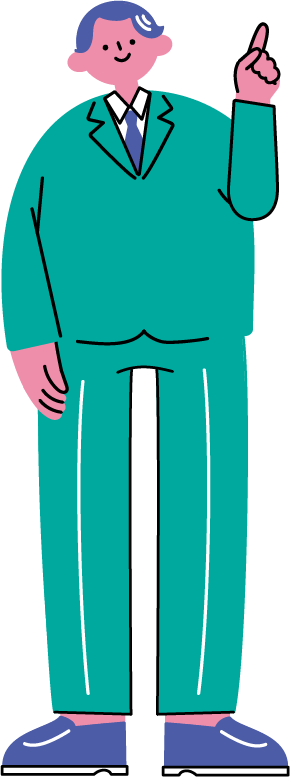 指差しする男性ビジネスマン（全身）