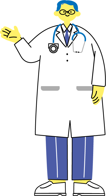 案内をする男性医師