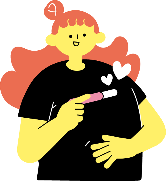 妊娠検査薬を見て安心する女性