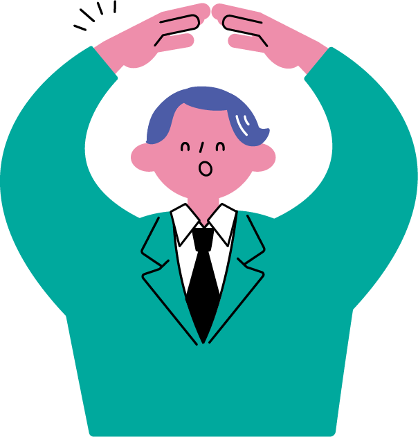 OKサインをしている男性（スーツ姿）