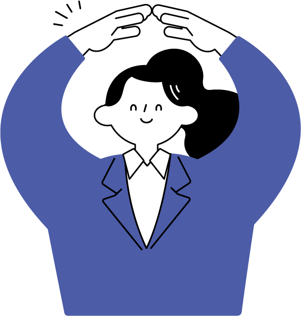OKサインをしている女性（スーツ姿）