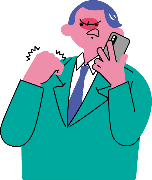 電話相手に怒る男性