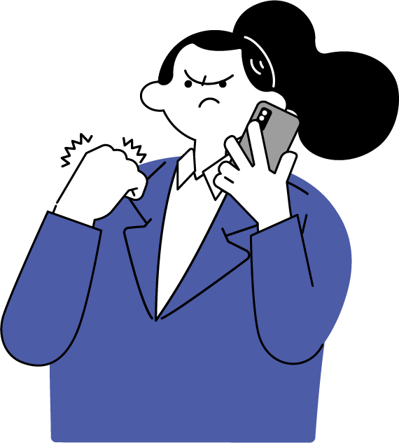 電話相手に怒る女性