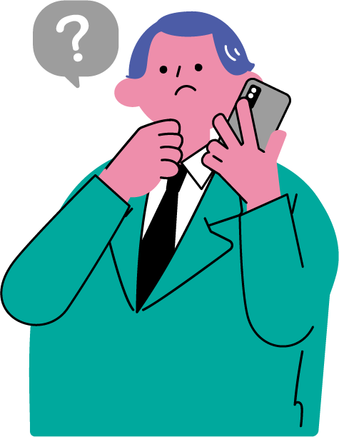 通話しながら疑問を感じる男性