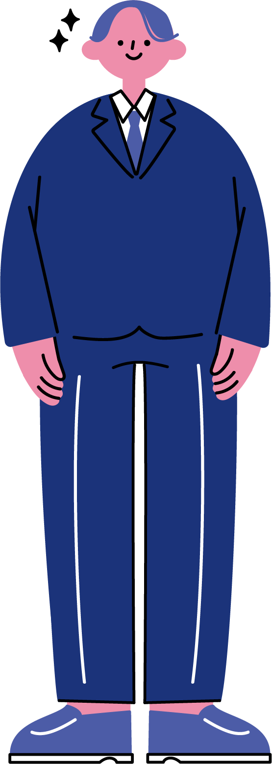 シンプルな新入社員男性の全身