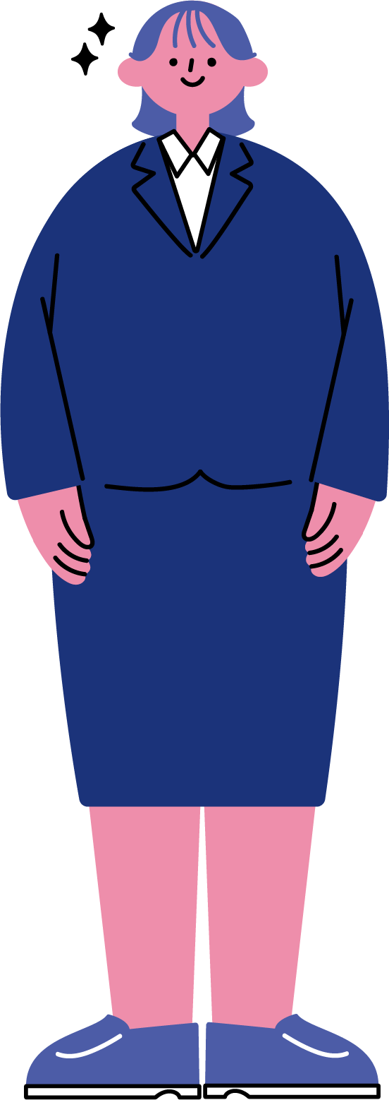 シンプルな新入社員女性の全身