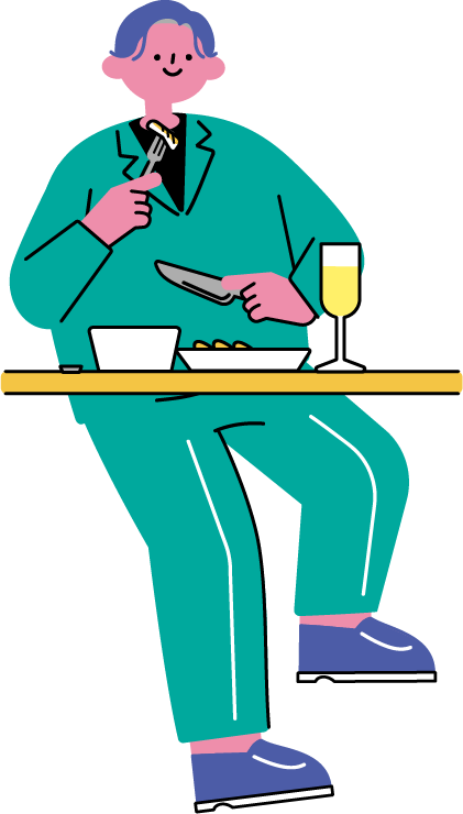食事をする男性
