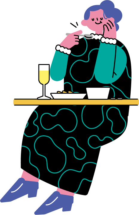 食事をする女性