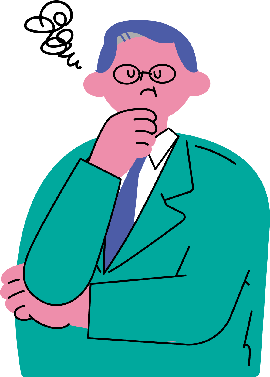 仕事に悩む中年男性
