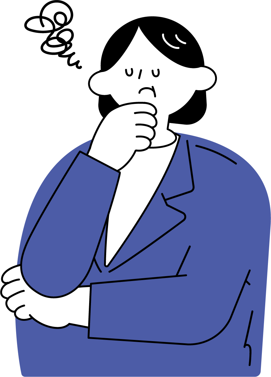 仕事に悩む中年女性会社員