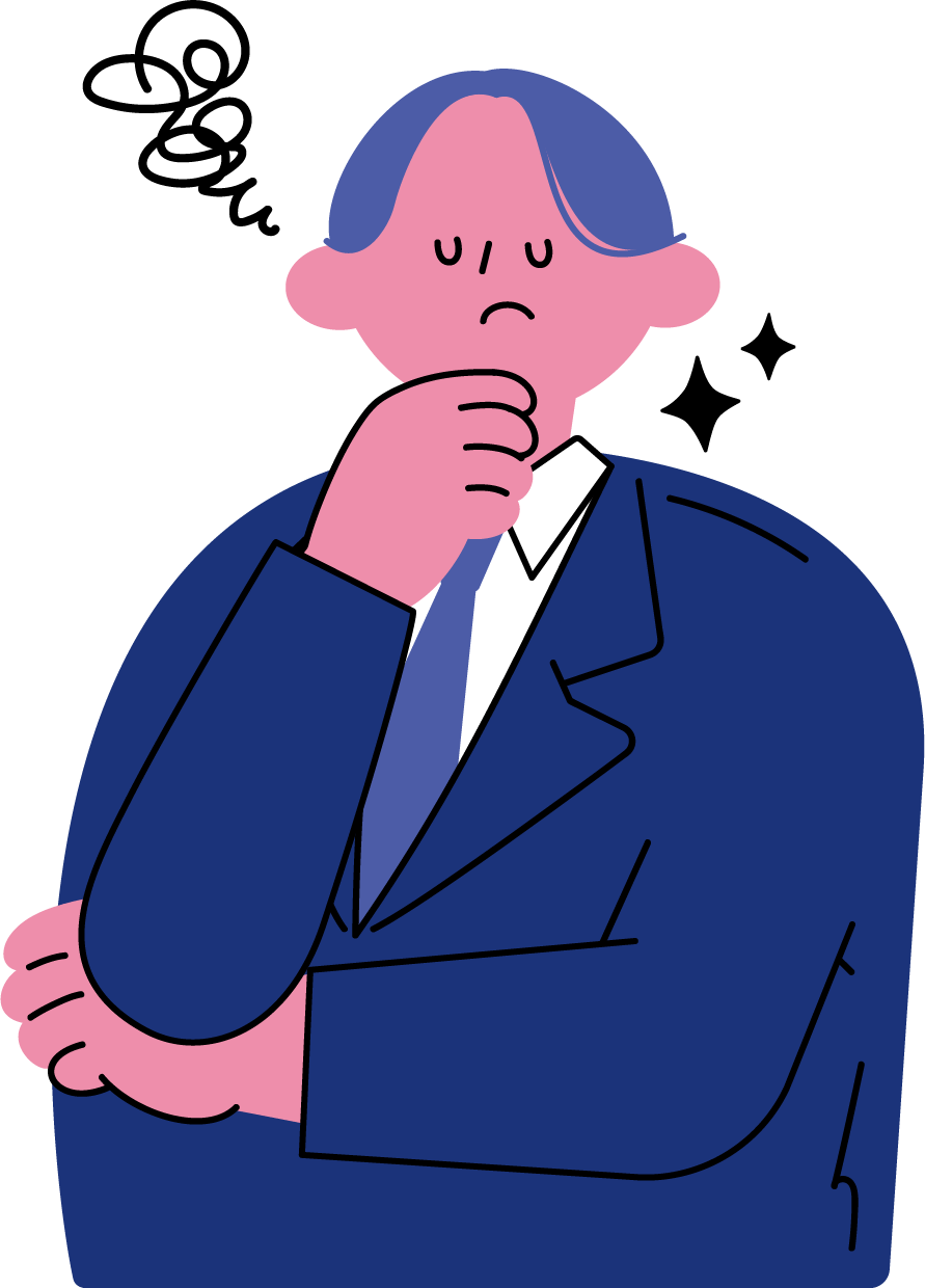 悩む新入社員男性