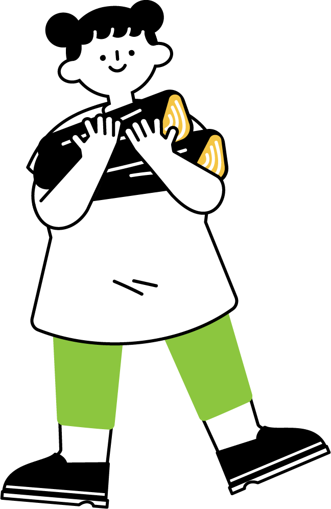 薪を運ぶ女の子