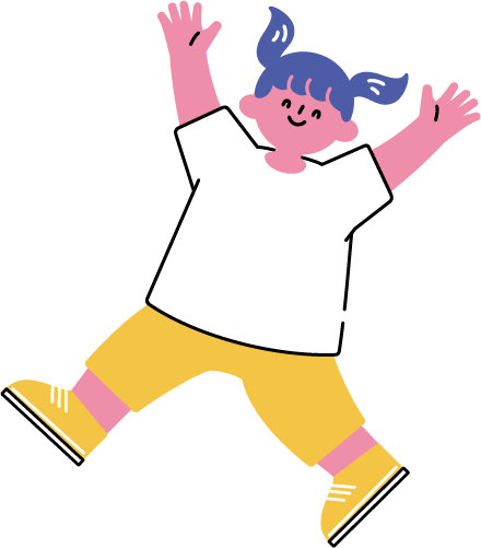 ジャンプして喜ぶ女の子