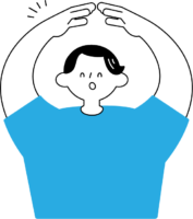 両手でOKサインを作る男性のフリーイラスト（シンプル配色・商用可）