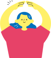 両手でOKサインを作る女性のフリーイラスト（カラフル配色・商用可）