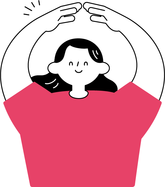 両手でOKサインを作る女性