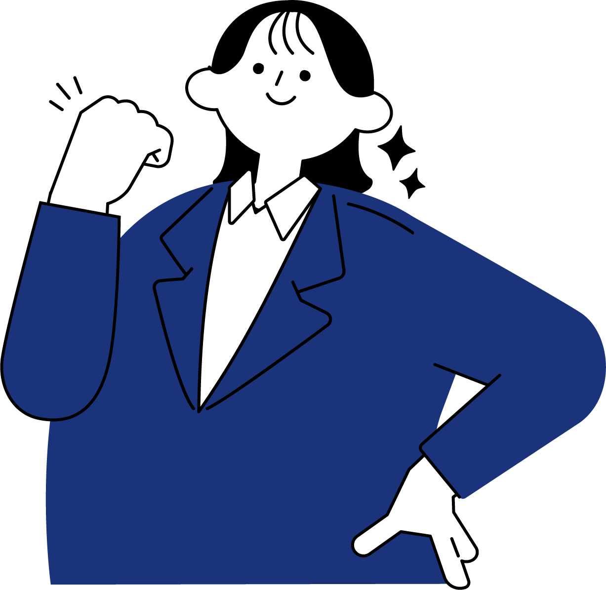 気合いを入れる新入社員女性