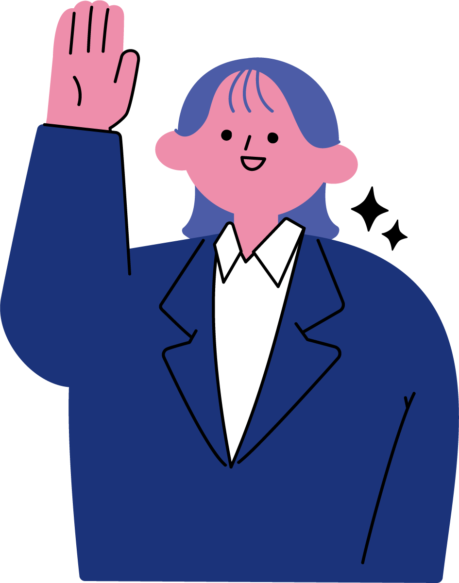 OJTで質問する新卒女性のフリーイラスト（カラフル配色・商用可）