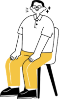 中途採用の面接で挨拶する男性のフリーイラスト（シンプル配色・商用可）
