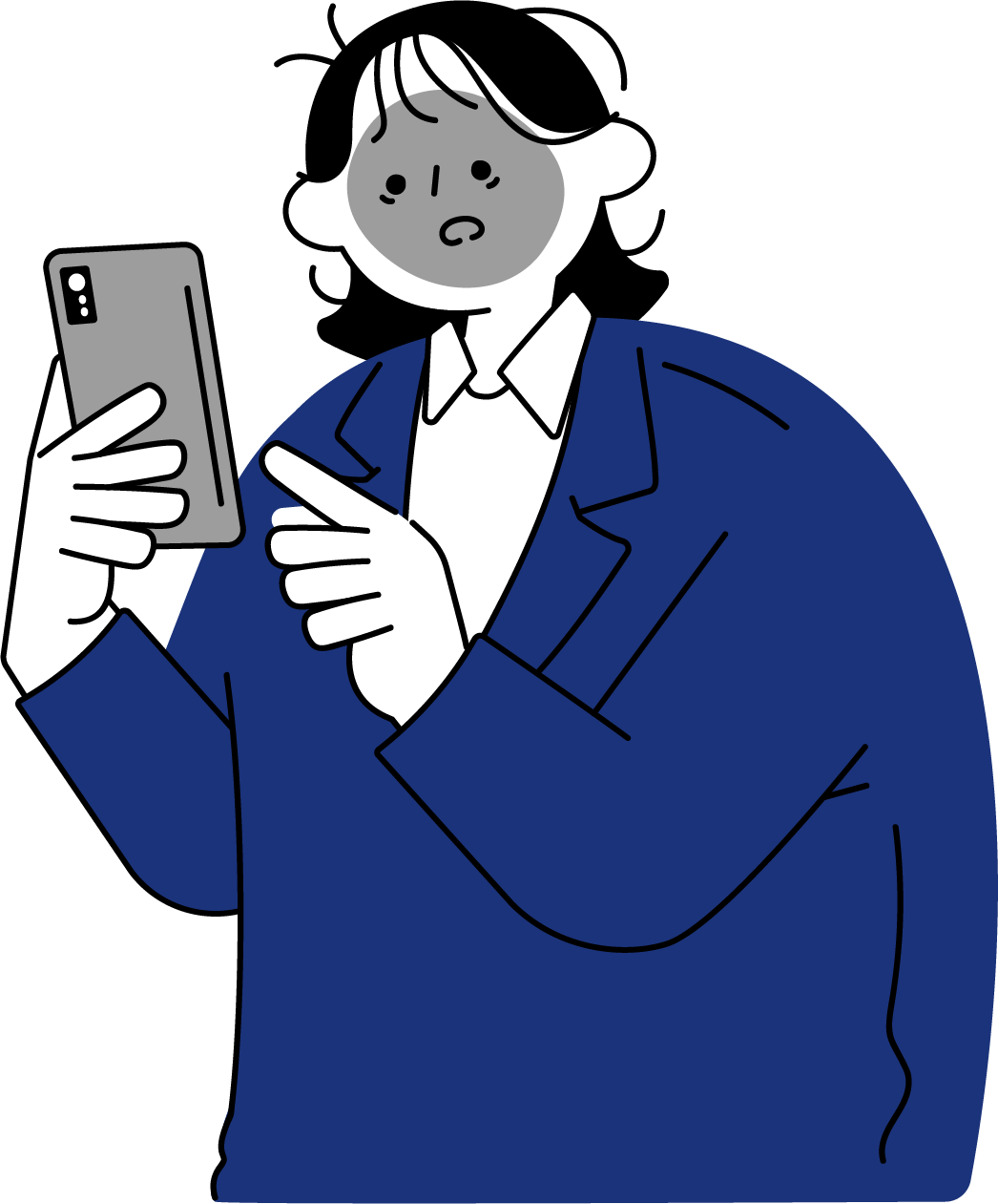 スマホを見てショックを受ける女性