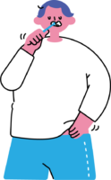 歯磨きをする男性のフリーイラスト（カラフル配色・商用可）