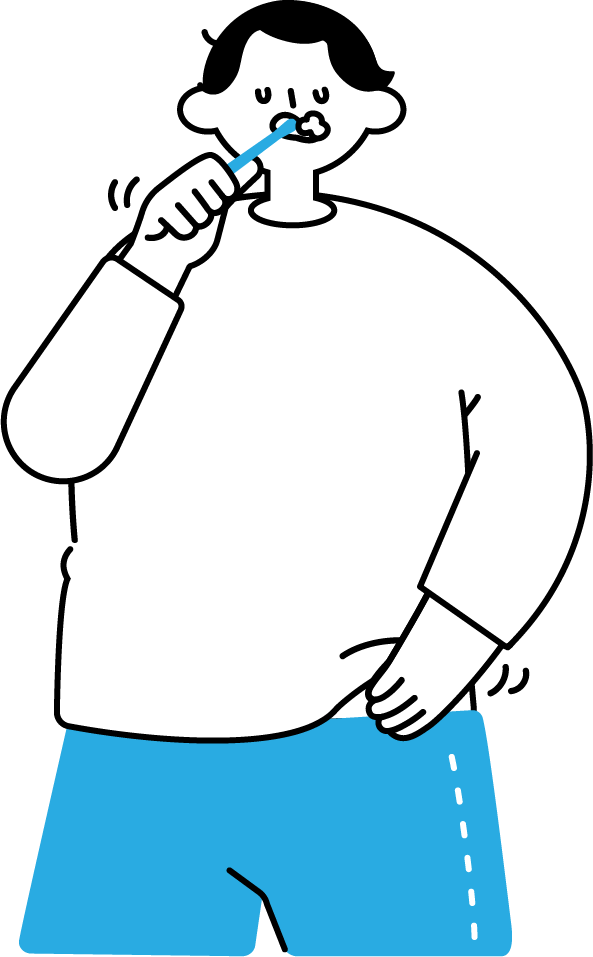 歯磨きをする男性