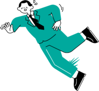 つまづくビジネスマンのフリーイラスト（シンプル配色・商用可）