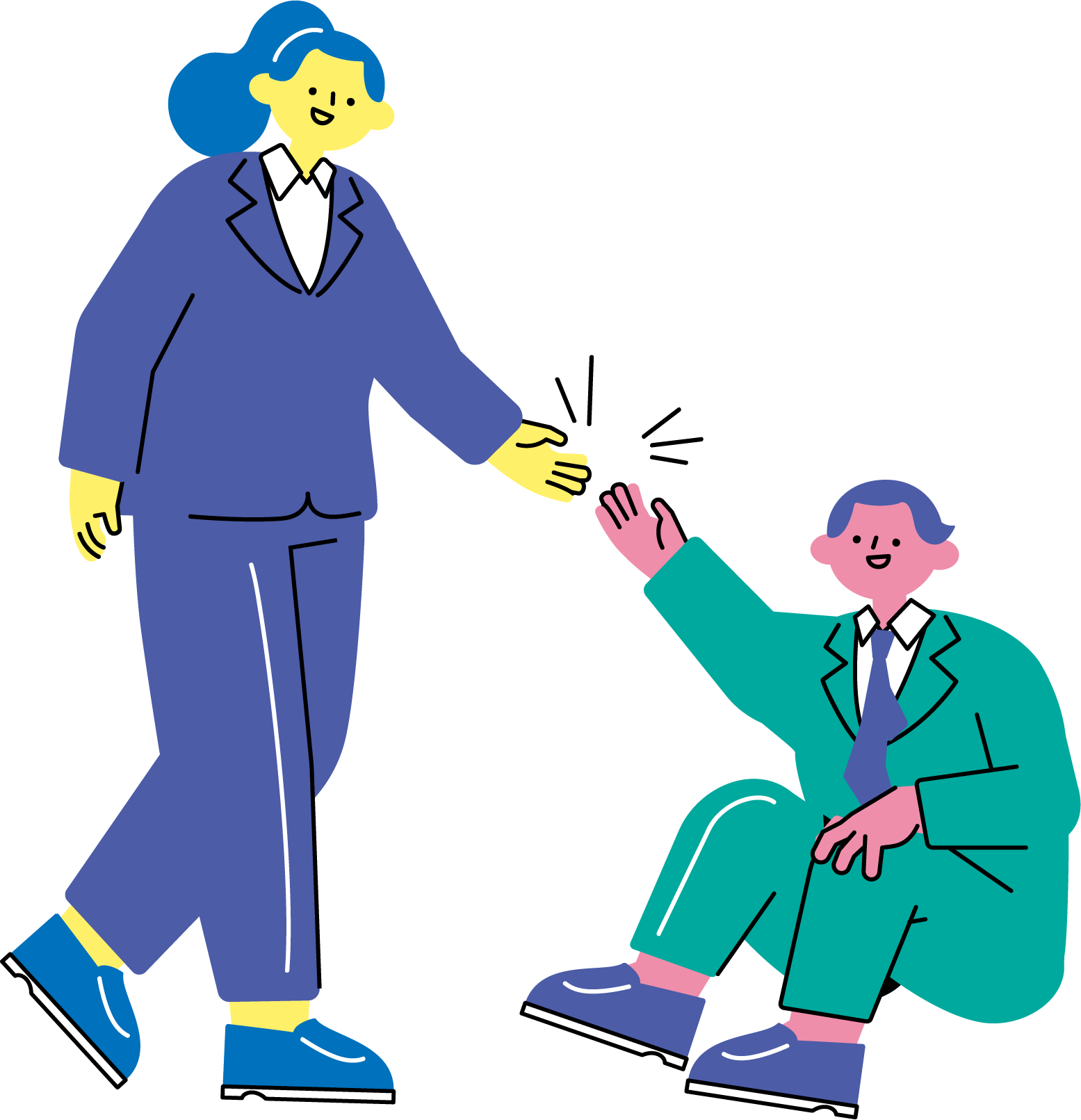 差し伸べられた手に助けてもらう
